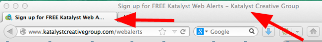 Screenshot of the top of browser