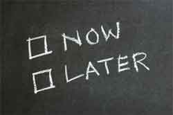 Now - Later check box