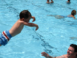 jumping in the pool