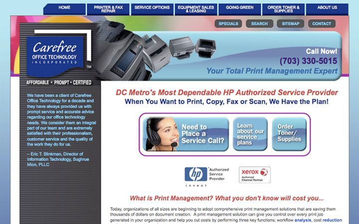 Carefree Office Technology - Small Business Website